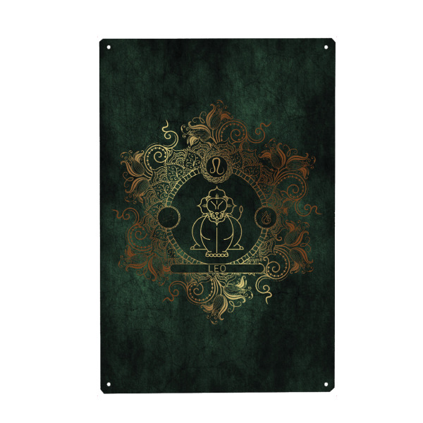 Metall Poster "Tierkreis - Keltisch - Löwe" artboxONE - Natur,Floral,Abstrakt