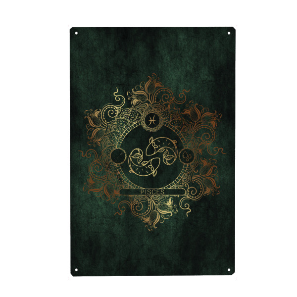 Metall Poster "Tierkreis - Keltisch - Fische" artboxONE - Natur,Floral,Abstrakt