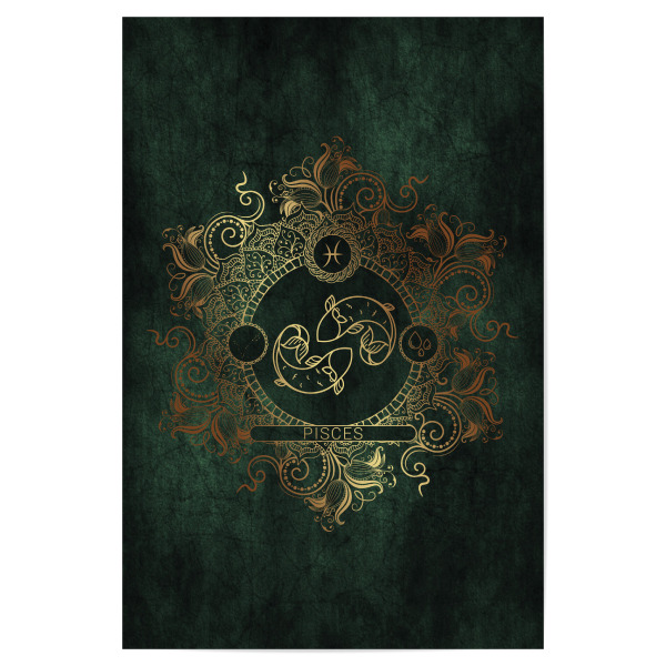 Poster 30x20 cm "Tierkreis - Keltisch - Fische" artboxONE - Natur,Floral,Abstrakt