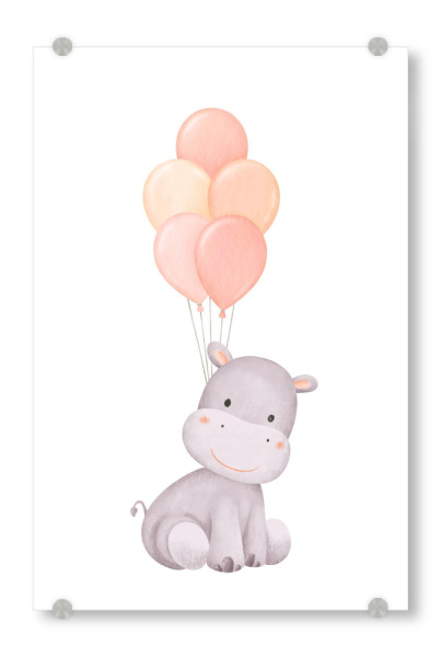 Acrylglasbild "Illustration eines Flusspferds" artboxONE - Für Kinder,Tiere