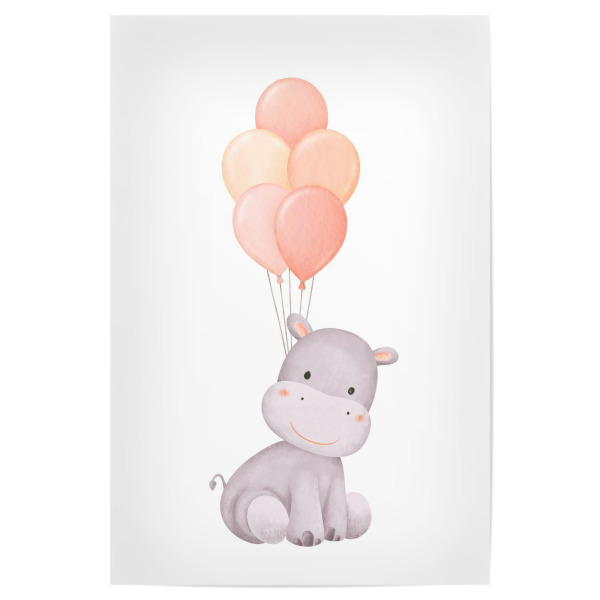 Poster "Illustration eines Flusspferds" artboxONE - Für Kinder,Tiere