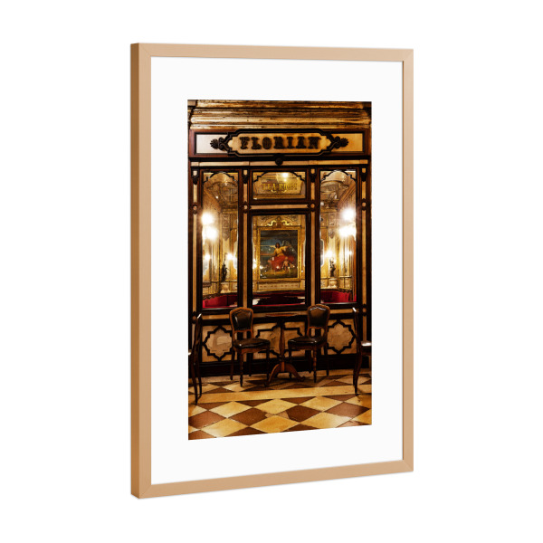 Poster mit Rahmen Kupfer "Caffè Florian" artboxONE - Reise - Caffè florian,Venedig,Markusplatz,Italien