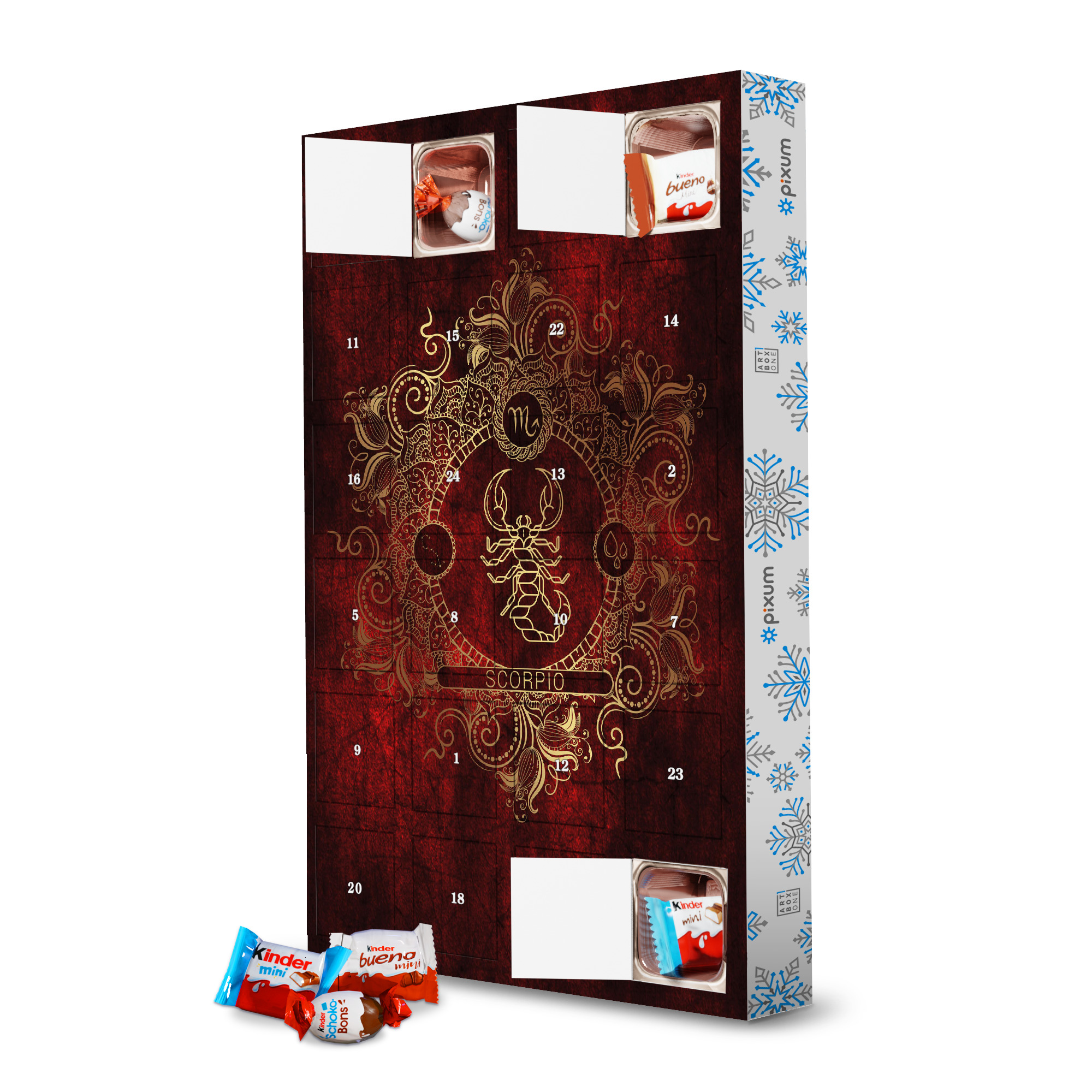 Adventskalender mit Produkten von Kinder Sternzeichen - Feuer - Skorpion artboxONE Adventskalender Natur