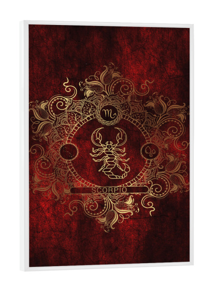 Poster mit weißem Rahmen "Sternzeichen - Feuer - Skorpion" artboxONE - Natur,Floral,Abstrakt