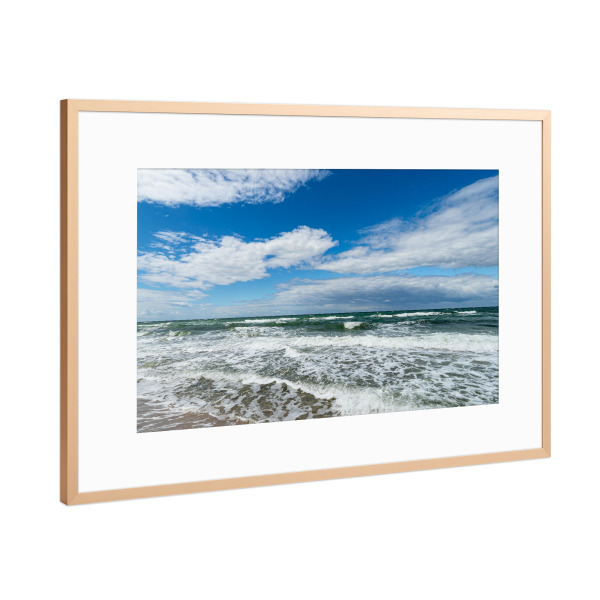 Poster mit Rahmen Kupfer "Himmel, Wolken, Wellen, Meer" artboxONE - Natur,Reise,Reise / Strand und Meer