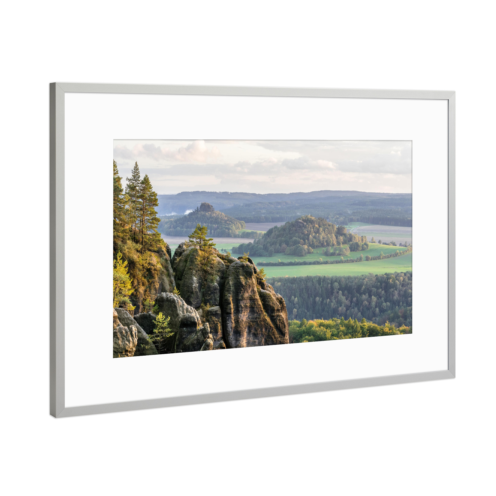 Poster mit Rahmen Silber "Kaiserkrone und Zirkelstein" artboxONE - Natur,Reise
