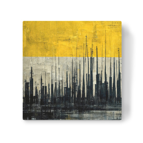 Leinwandbild "Black and Yellow composition" artboxONE - Abstrakt - Abstrakt,Malerei,Painting,Art,Abstract