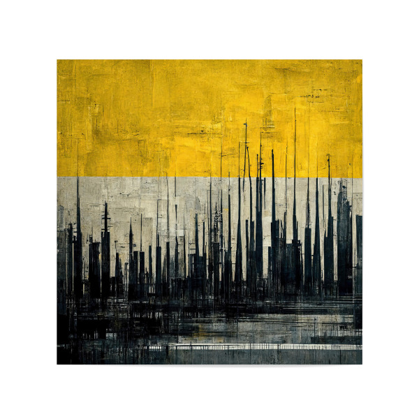 Poster 20x20 cm "Black and Yellow composition" artboxONE - Abstrakt - Abstrakt,Malerei,Painting,Art,Abstract