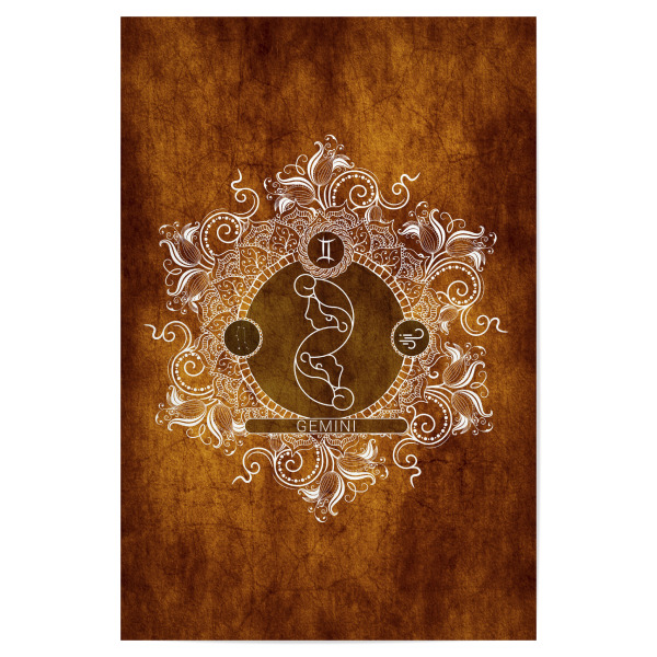 Poster "Sternzeichen-Mandarine-Zwillinge" artboxONE - Natur,Floral,Abstrakt