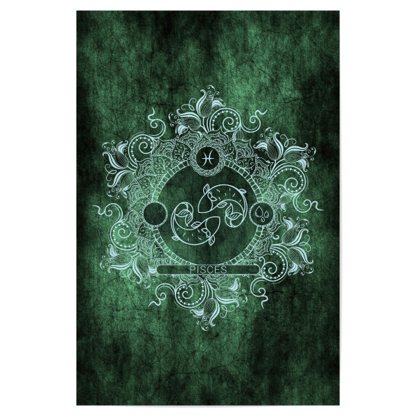 Poster 30x20 cm "Sternzeichen - Minze - Fische" artboxONE - Natur,Floral,Abstrakt