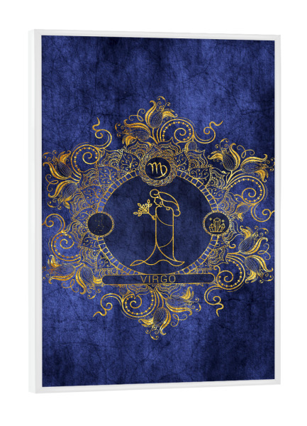 Poster mit weißem Rahmen "Tierkreis - Ozean - Jungfrau" artboxONE - Natur,Floral,Abstrakt