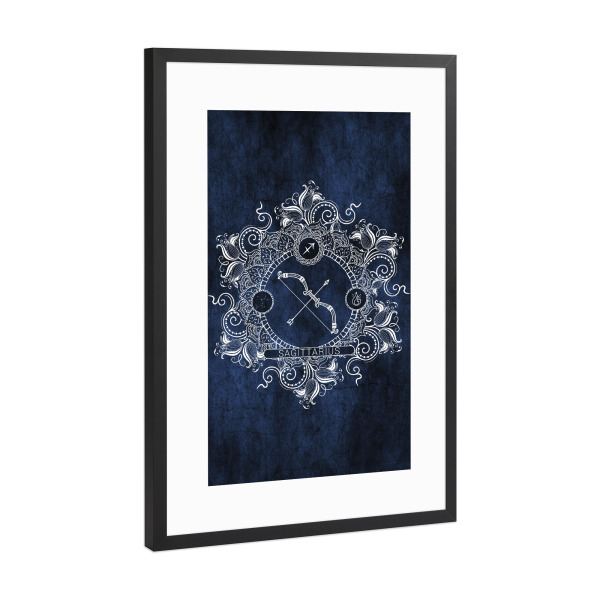 Poster mit Rahmen Schwarz (Metallic) "Sternzeichen - Eis - Schütze" artboxONE - Natur,Floral,Abstrakt