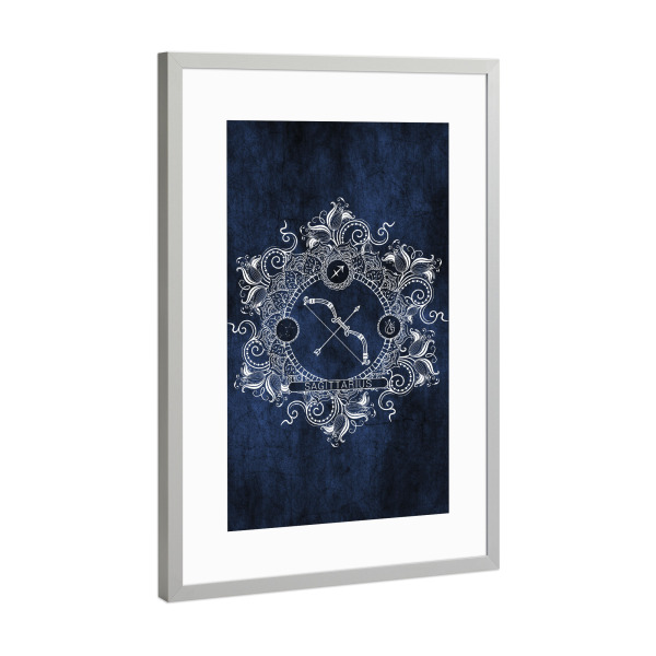 Poster mit Rahmen Silber "Sternzeichen - Eis - Schütze" artboxONE - Natur,Floral,Abstrakt