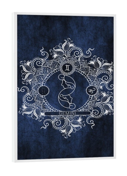 Poster mit weißem Rahmen "Zodiac - Ice - Gemini" artboxONE - Natur,Floral,Abstrakt
