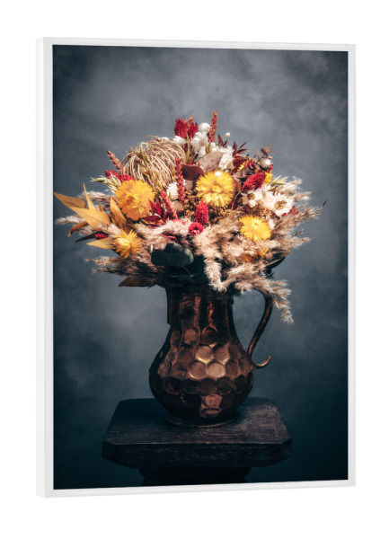 Poster mit weißem Rahmen "Trockenblumen Farben der Ernte" artboxONE - Natur,Floral