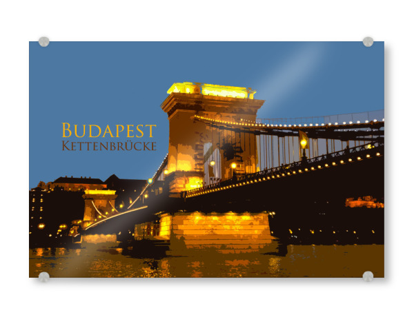 Acrylglasbild "Die Kettenbrücke @ Budapest" artboxONE - Reise,Architektur,Reise / Länder,Städte / Budapest