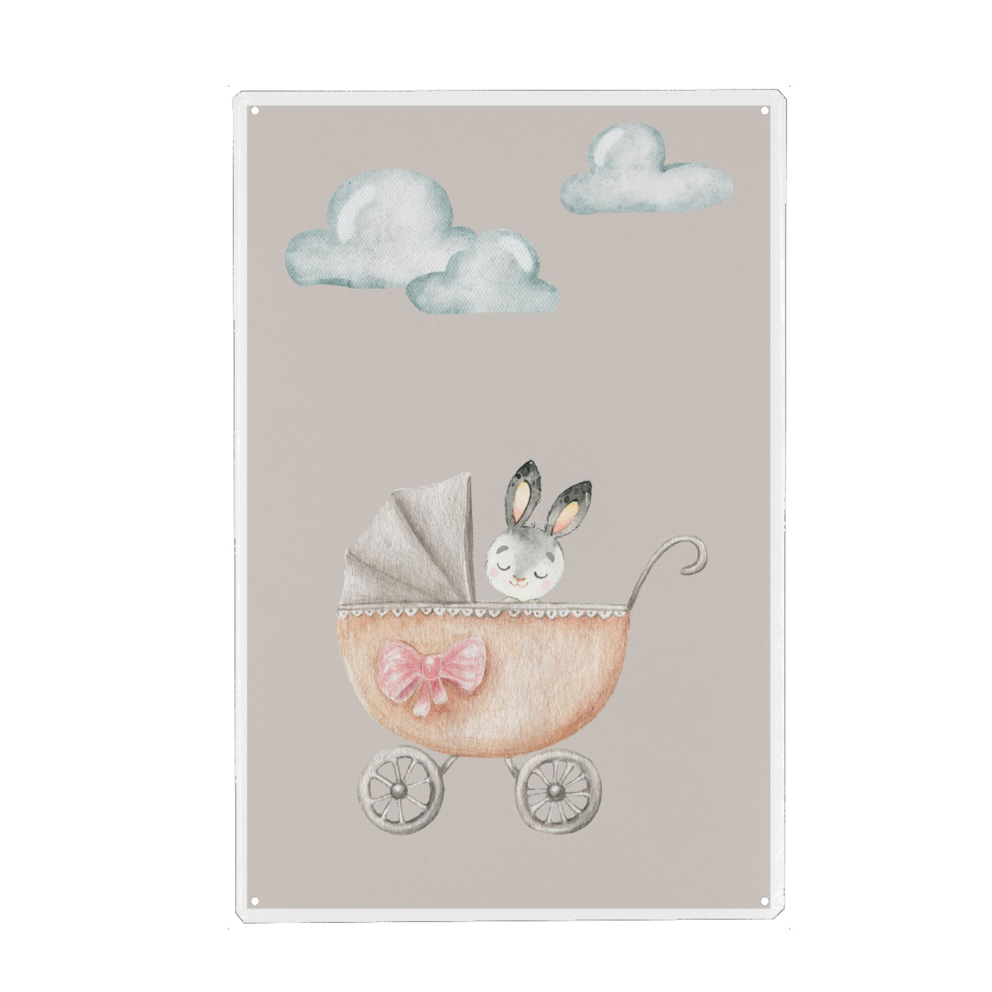 Metall Poster "Kinderwagen-Illustration" artboxONE - Für Kinder,Tiere,Liebe
