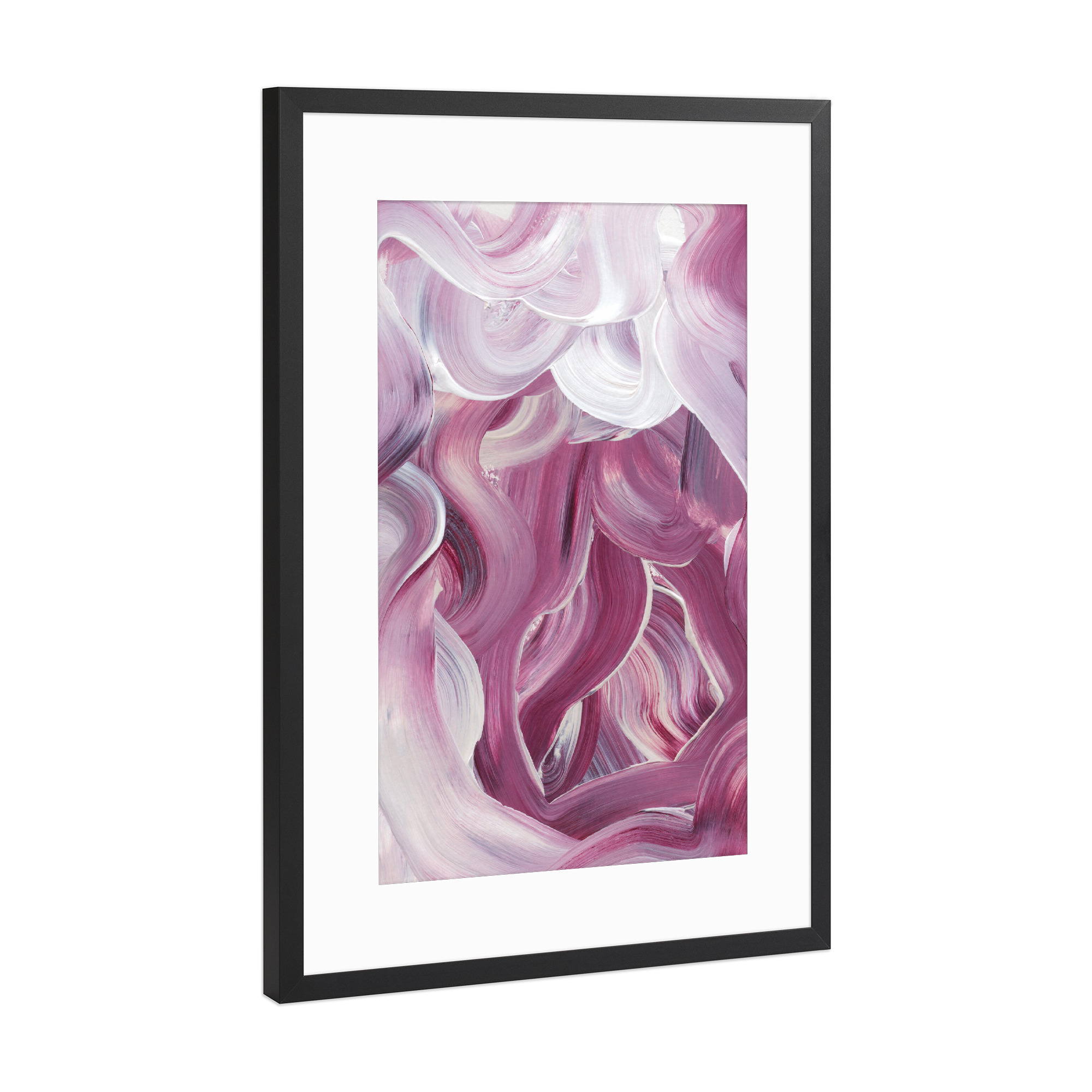 Poster mit Rahmen Schwarz (Metallic) "Abstract Confusion" artboxONE - Abstrakt - Viva magenta,Magenta,Acryl,Textur,Malerei,Abstrakt