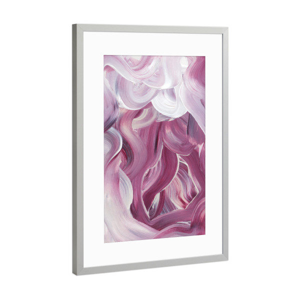 Poster mit Rahmen Silber "Abstract Confusion" artboxONE - Abstrakt - Viva magenta,Magenta,Acryl,Textur,Malerei,Abstrakt