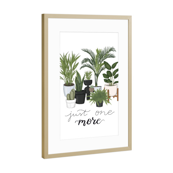 Poster mit Rahmen Gold "Nur noch eins mehr" artboxONE - Natur,Floral