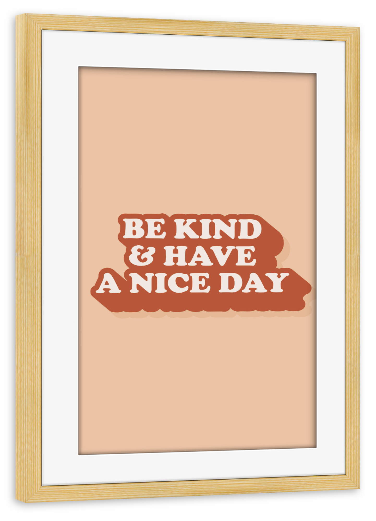 Poster mit Rahmen kiefer "Und noch einen schönen Tag" artboxONE - Typografie - Motivation,Inspirierend,Positiv,Gute stimmung,Freundlichkeit