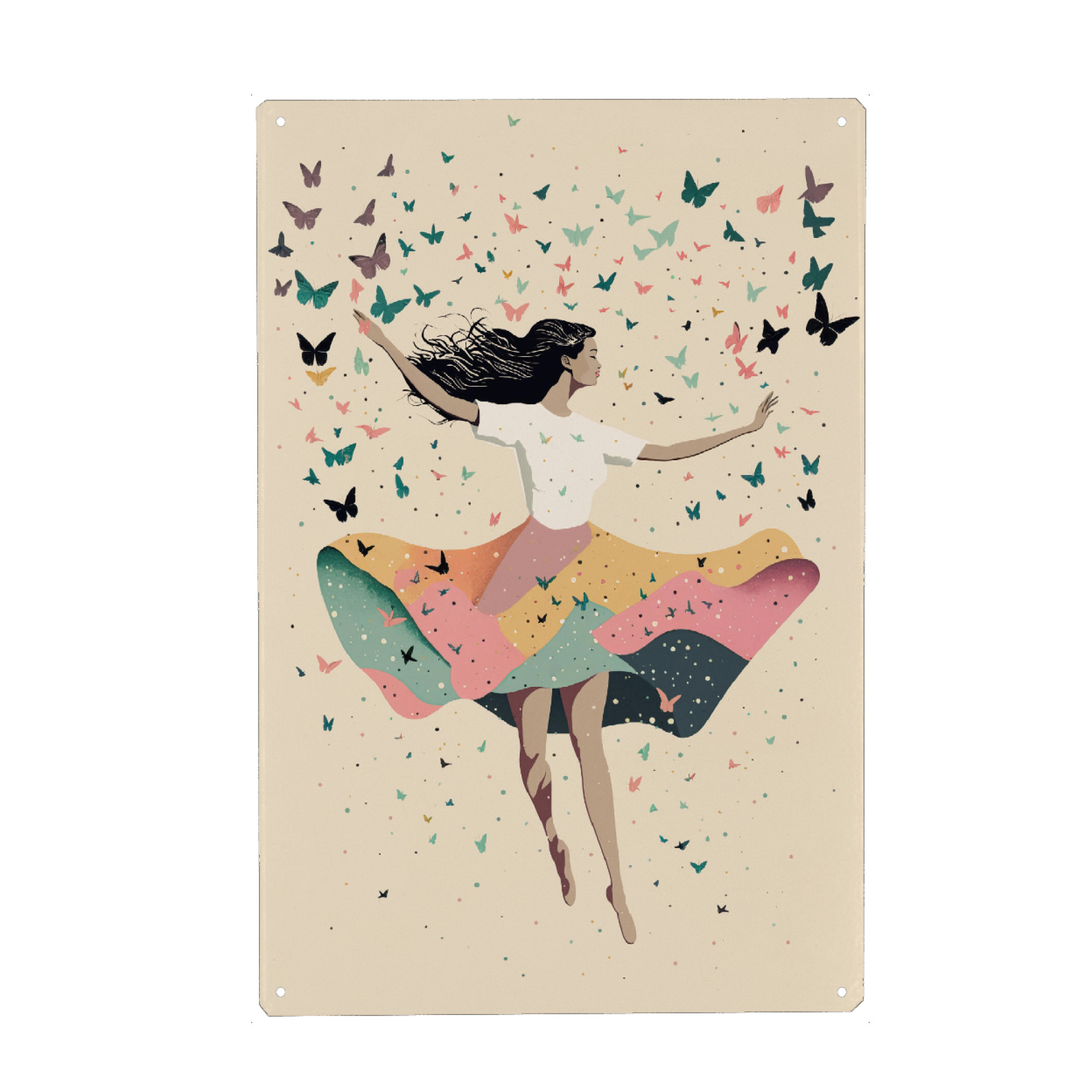 Holzbild "Dancing With Butterflies" artboxONE - Für Kinder,Tiere,Für Mama
