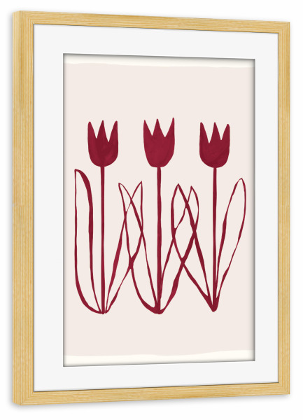 Poster mit Rahmen kiefer "ABSTRAKTE TULPE MAGENTA" artboxONE - Abstrakt