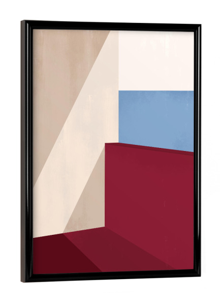 Poster mit schwarzem Rahmen "ABSTRAKT GEOMETRISCHER MAGENTA" artboxONE - Abstrakt,Geometrie