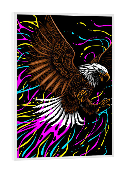 Poster mit weißem Rahmen "Stammesadler spritzt" artboxONE - Tiere