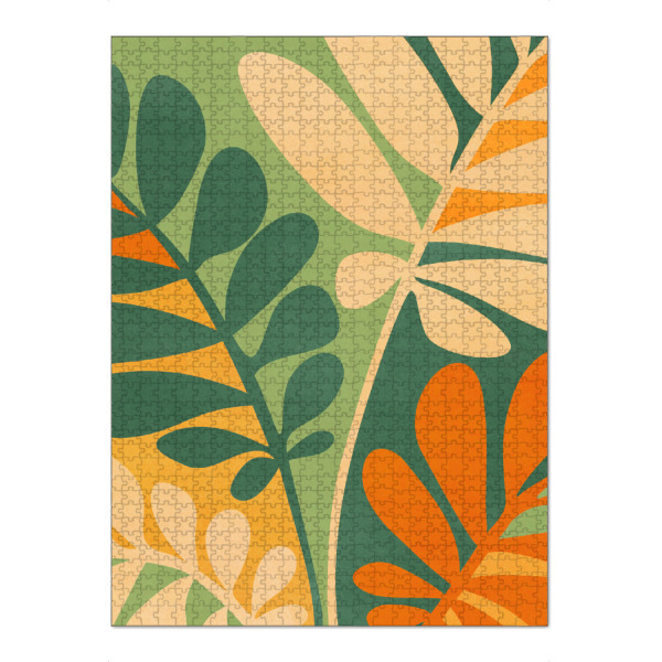 Puzzle Ravensburger "Kristian Gallagher - Retro Garden" artboxONE - Natur,Floral - Floral,Blume,Blatt,Natur,Blüte,Dschungel,Tropisch,Botanisch,Botanik