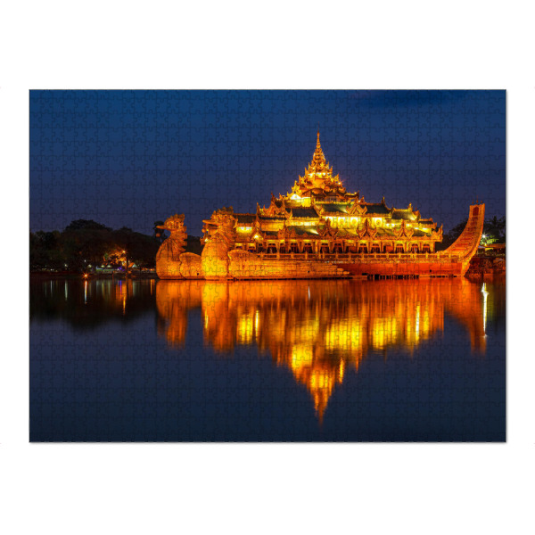 Puzzle Ravensburger "Die königliche Barke in Yangon" artboxONE - Architektur