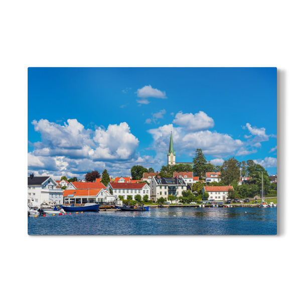 Galerie-Print "Kirche, Häuser, Wasser" 30x20 cm artboxONE