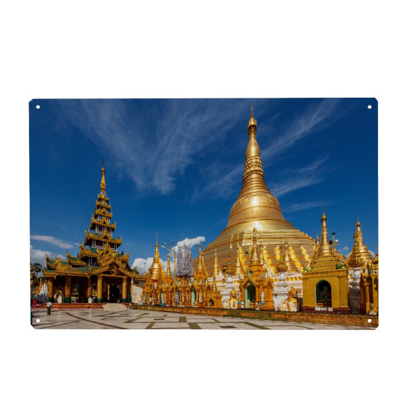 Metall Poster "Shwedagon Pagode in Myanmar" artboxONE - Architektur