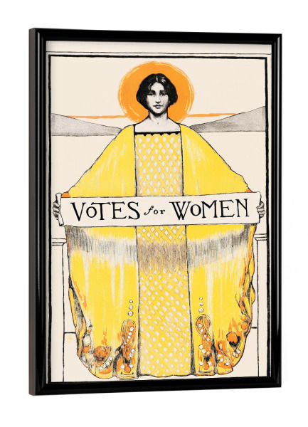 Poster mit schwarzem Rahmen "Vintage Plakat Votes for Woman" artboxONE - Typografie,Menschen