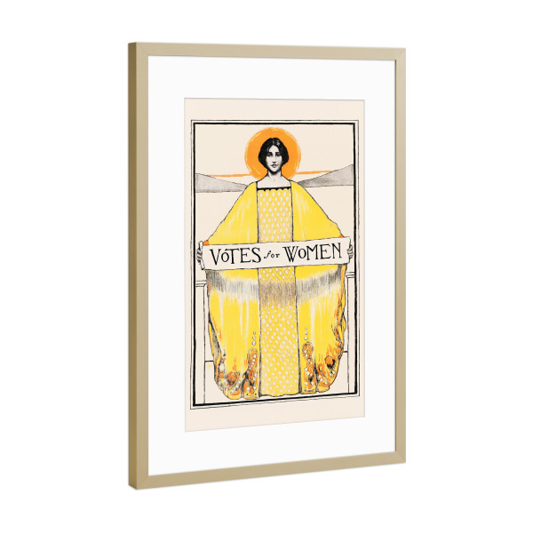 Poster mit Rahmen Gold "Vintage Plakat Votes for Woman" artboxONE - Typografie,Menschen