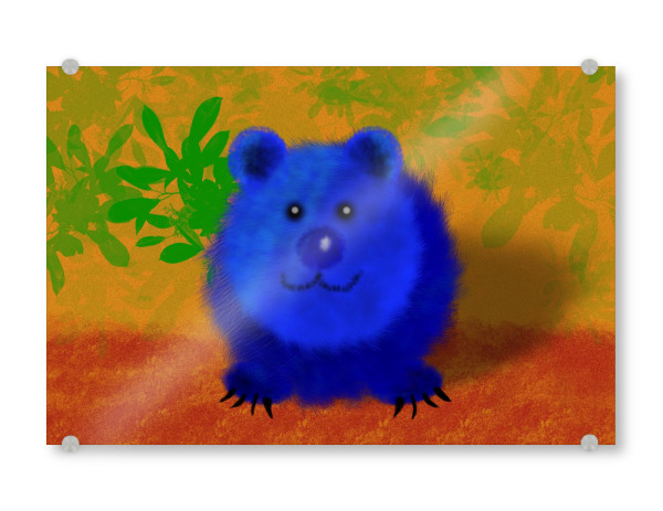 Acrylglasbild "Der blaue Bär" artboxONE - Für Kinder,Tiere,Lustig - Zeichnung,Bär,Tiere,Malerei