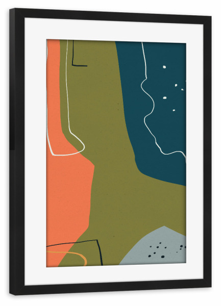 Poster mit Rahmen schwarz "Der abstrakte Denker" artboxONE - Abstrakt,Geometrie