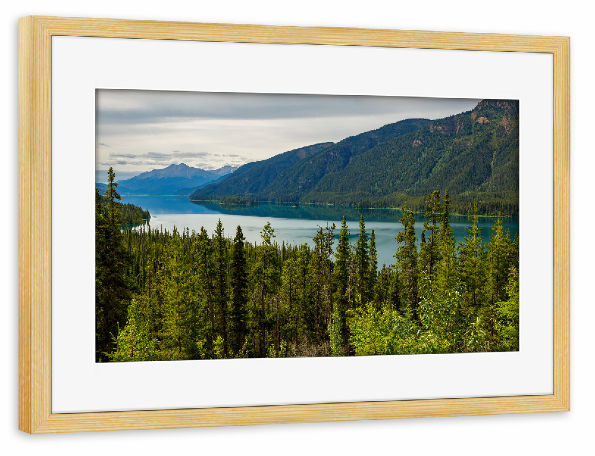 Poster mit Rahmen kiefer "Lake Muncho in Kanada" artboxONE - Natur,Reise