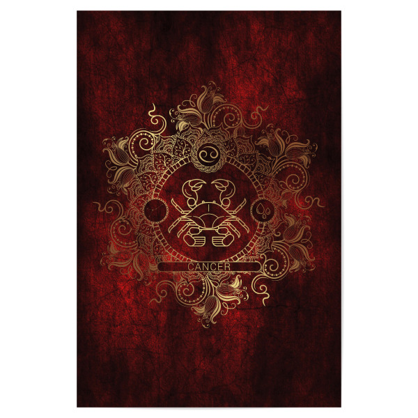 Poster 30x20 cm "Tierkreis - Feuer - Krebs" artboxONE - Natur,Floral,Abstrakt