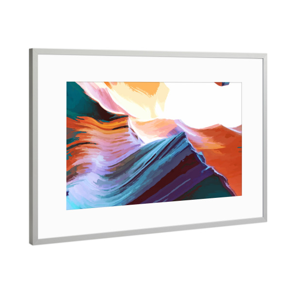 Poster mit Rahmen Silber "Änderung kommt" artboxONE - Abstrakt