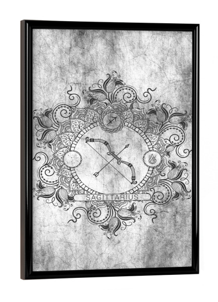 Poster mit schwarzem Rahmen "Sternzeichen - Asche - Schütze" artboxONE - Natur,Floral,Abstrakt