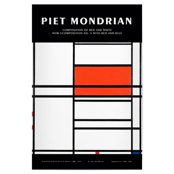 Poster 30x20 cm "Mondrian - Composition Red White" artboxONE - Abstrakt,Geometrie