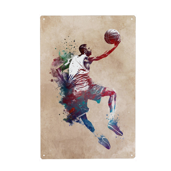 Holzbild "Kunstsport des Basketballspielers" artboxONE - Sport - Basketball,Korb,Ball,Sport,Spieler,Sport