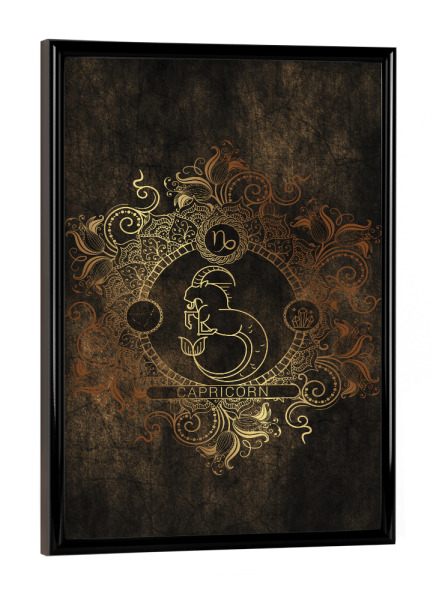 Poster mit schwarzem Rahmen "Tierkreis - Kupfer - Steinbock" artboxONE - Natur,Floral,Abstrakt