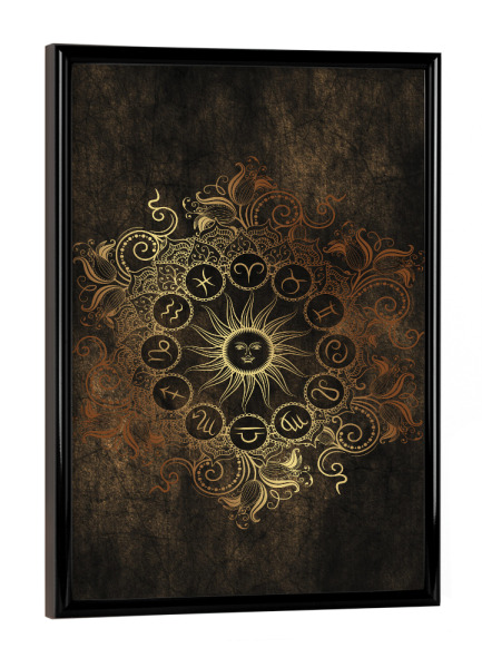 Poster mit schwarzem Rahmen "Tierkreis - Kupfer - Alle" artboxONE - Natur,Floral,Abstrakt