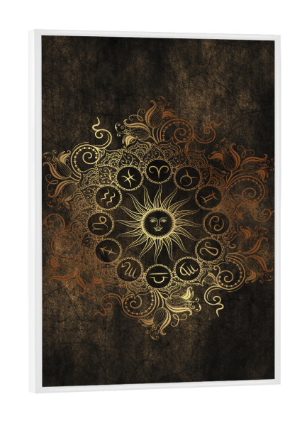 Poster mit weißem Rahmen "Tierkreis - Kupfer - Alle" artboxONE - Natur,Floral,Abstrakt