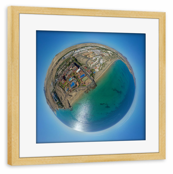 Poster mit Rahmen kiefer "Fuerteventura -Strand Tindaya;120m" artboxONE - Städte,Natur,Reise,Architektur,Reise / Strand und Meer