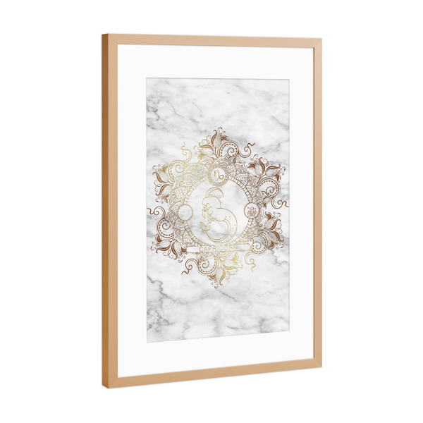 Poster mit Rahmen Kupfer "Tierkreis - Marmor - Steinbock" artboxONE - Natur,Floral,Abstrakt,Marmor