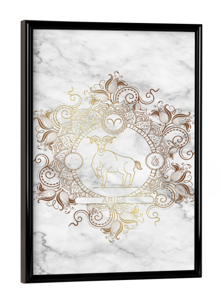Poster mit schwarzem Rahmen "Tierkreis - Marmor - Widder" artboxONE - Natur,Floral,Abstrakt,Marmor