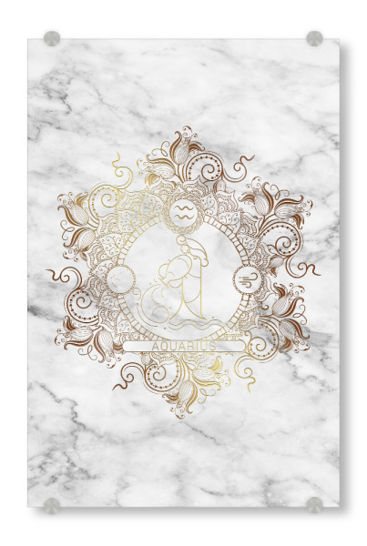Acrylglasbild "Tierkreis - Marmor - Wassermann" artboxONE - Natur,Floral,Abstrakt